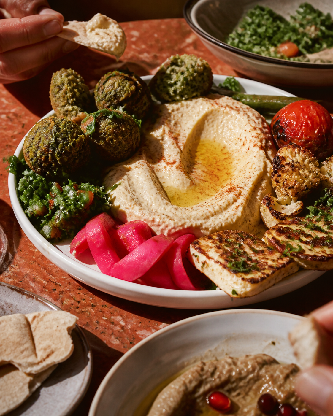 Falafel, Halloumi und Mezze zum Teilen